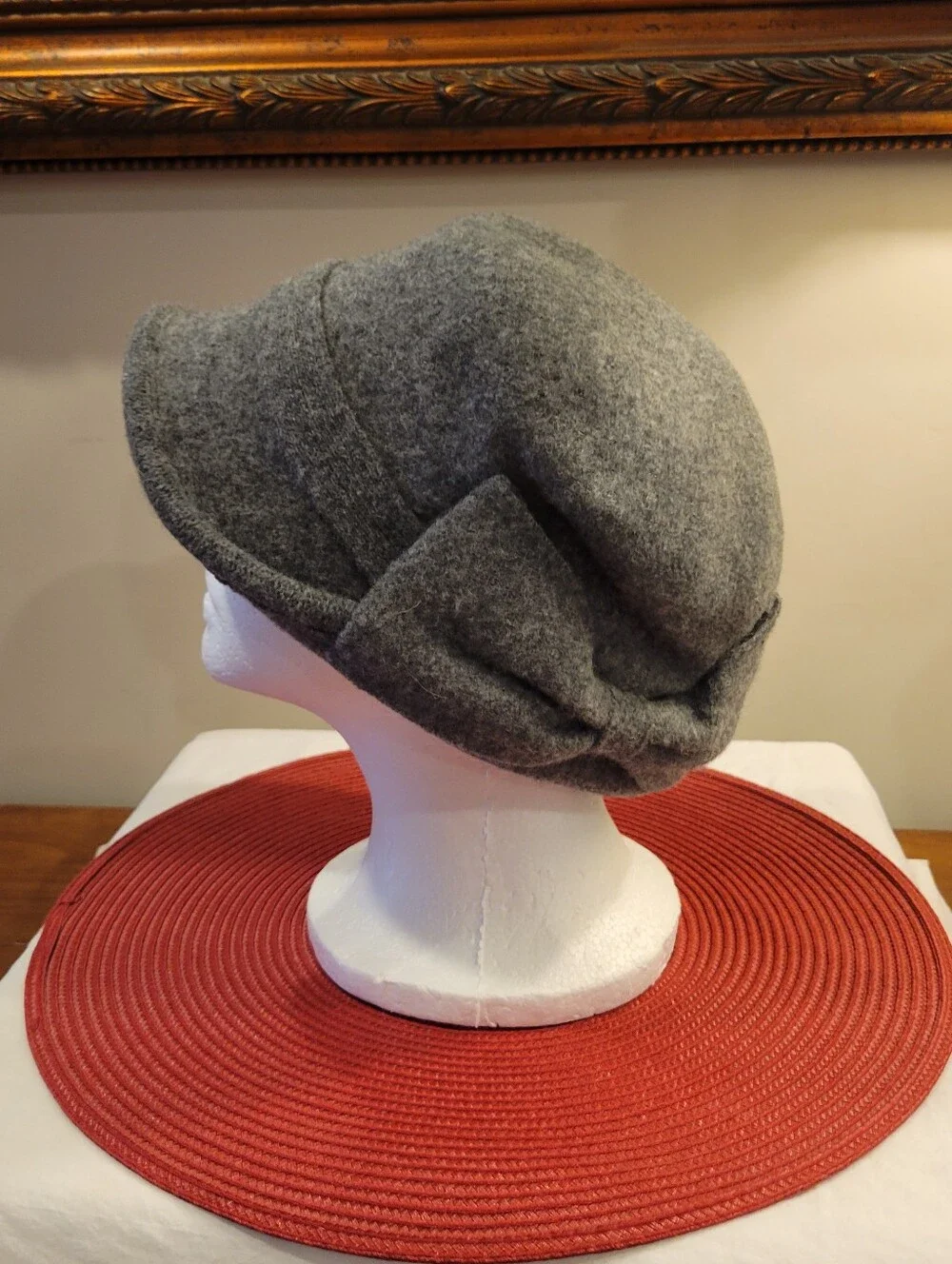👠EUC~ SIGGI Classic Gray Wool Cloche Hat